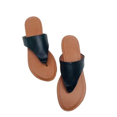 Imagem de Chinelo Feminino Estilo Havaiana – Sandália Rasteira Básica de Verão, Confortável e Casual, Tendência para o Dia a Dia(preto,36)