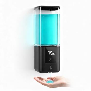 Imagem de Dispensador automático de sabão líquido recarregável de parede para cozinha, dispensador de sabão sem toque para louça/mãos/sabonete de banho, casa e comercial, 540 ml, preto