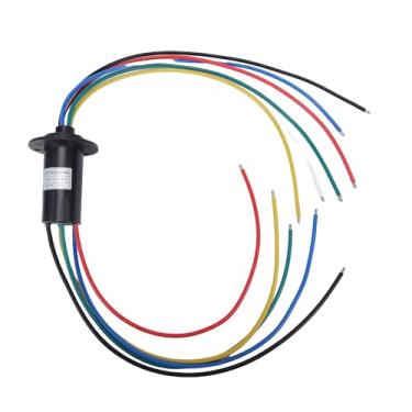 Imagem de Hyuduo Conector Deslizante de 6 Fios 30A, Junta Elétrica Giratória de Alta Corrente para Rotação de 360 ​​graus PTZ Robótica CCTV, Anel Deslizante de Ouro Industrial Com Velocidade de 250 RPM -40 °