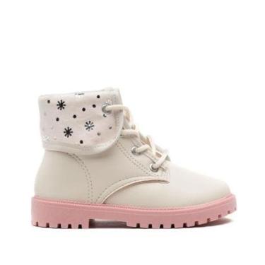 Imagem de Bota Coturno Infantil Molekinha Flocos Off White-Feminino