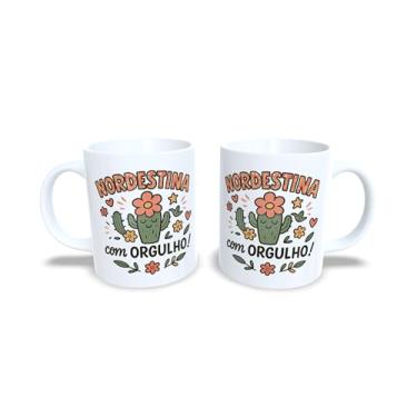 Imagem de Caneca de Cerâmica 325ml com Gírias do Nordeste, Frase Nordestina, Branca (20957)