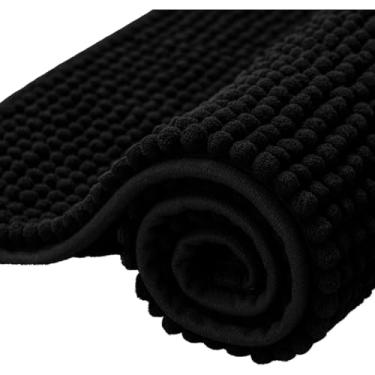 Imagem de Kit Tapete Banheiro Antiderrapante 40x60cm Tapete Bolinha Macio Lavável para Banheiro e Lavabo (Preto,4)