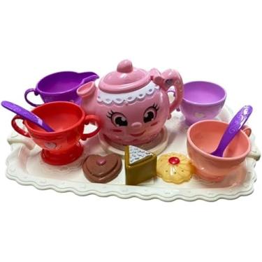 Imagem de Kit de Cozinha de Brinquedo Infantil Conjunto de Chá Rosa com Acessórios Completos para Crianças Meninas Educativo Criativo Diversão Casa Boneca