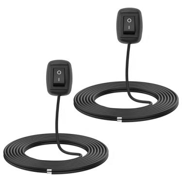 Imagem de Interruptor tipo colar para carro, botão liga/desliga, interruptor basculante automotivo CC 12 V 24 V em forma de gota de água com cabo de 79 polegadas para faróis de neblina, DRL, barra de luz LED (2