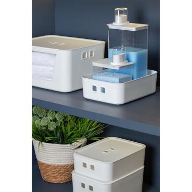 Imagem de Kit Dispenser de Lavanderia | Sabão em pó | Sabão Líquido | Amaciante | Produtos de limpeza | 1,3ml e 2,6ml | BRANCO