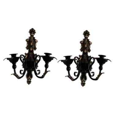 Imagem de Fenteer 2x Suporte de Parede para Vela Ornamental para Sala de Estar, Aniversário, Casa, Casamento, Banquete, Versátil, Porta-Velas, Preto