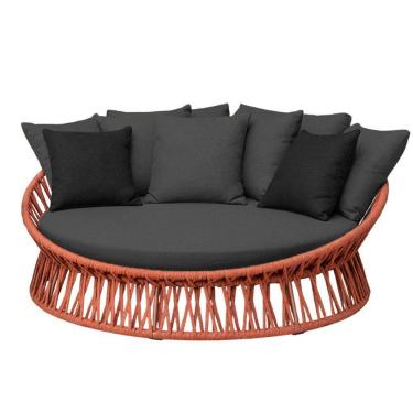 Imagem de Chaise área Externa Monza Alumínio Corda Náutica Trama Terra Cota