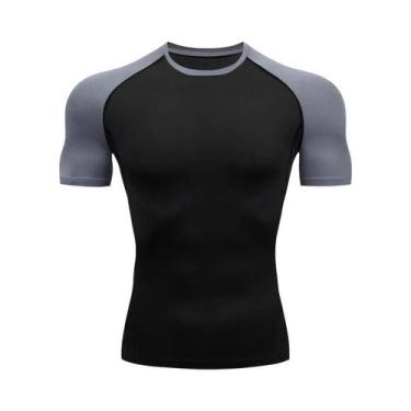 Imagem de Camisetas De Compressão Masculinas De Verão Manga Curta Para Academia 