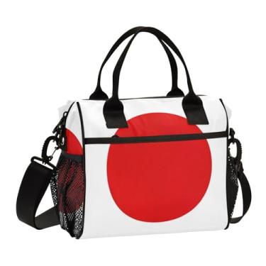 Imagem de Lancheira compacta com bandeira do Japão, lancheira infantil, térmica, para escritório, lancheira para mulheres, com suporte para garrafa de água