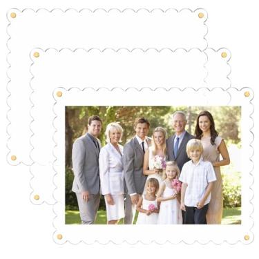 Imagem de AceOrbit 3 peças de porta-retrato de acrílico recortado, 28 x 35,5 cm, autoadesivo, sem perfuração, sem moldura, transparente para diploma, certificado, documentos, retratos de família, galeria de