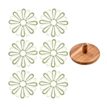 Imagem de 6 peças, jogo americano de silicone, multifuncional, impermeável, lavável, isolamento térmico, tapete para copos, para mesa de jantar, acessórios de cozinha, ideal para uso na cozinha de jantar