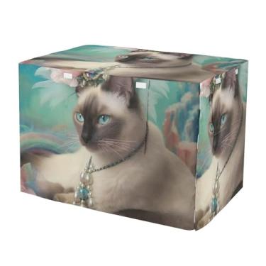 Imagem de Capa de caixa de cachorro engraçada para gatos siameses resistente a raios UV, resistente à água para donos de cães média