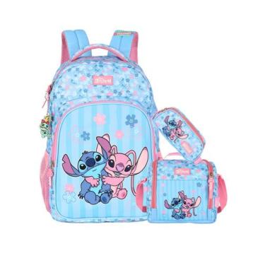 Imagem de Kit Lilo Stitch Angel Mochila Costas + Lancheira + Estojo T - Luxcel, 
