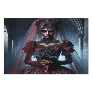Imagem de Quebra-cabeça Zombie Bride adulto 1000 peças, quebra-cabeças fáceis para adultos, jogos para adultos e família