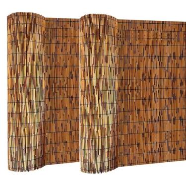 Imagem de Esteira de Bambu Natural para Decoração, Kit 2 Rolos, Marrom, 5m x 1m, Cortina Tenda para Área Externa, Varanda, Jardim, Pergolado