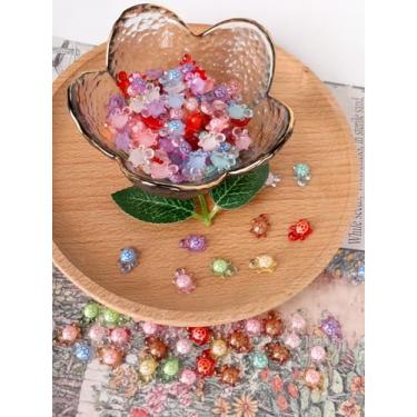 Imagem de 200 peças de mini enfeites de tartaruga brilhante escultura, resina luminescente animais marinhos para fadas gardena quário micro paisagem decoração de casa artesanato