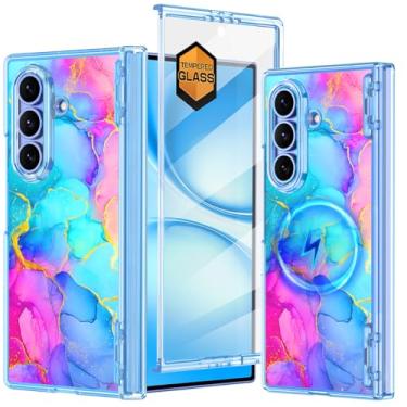 Imagem de Meshine Capa para Galaxy Z Fold 7, [compatível com MagSafe] [Proteção de dobradiça][Protetor de tela embutido] [Suporte magnético de anel 360°], capa rígida à prova de choque para Samsung Galaxy Z