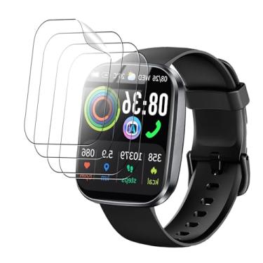 Imagem de Oshmirian Pacote com 4 protetores de tela para relógio inteligente uaue T70-AI 4.9 cm – Película TPU 6H, antiarranhões, anti-impressões digitais, sem bolhas, inquebrável, à prova de poeira, sensível