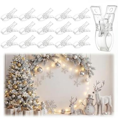 Imagem de LemonRoad 16 clipes de 6,6 cm para arco de balão grampos de mola transparentes de plástico com abertura de mandíbula de 3 cm, clipes resistentes para artesanato, suporte de cenário, marcenaria