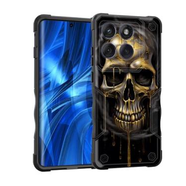 Imagem de EFGWSDER Capa para Moto Edge 2025, [camada dupla] [proteção contra quedas de grau militar de 3,5 m] Capa resistente à prova de choque para Motorola Moto Edge 2025 de 6,7 polegadas, caveira engraçada