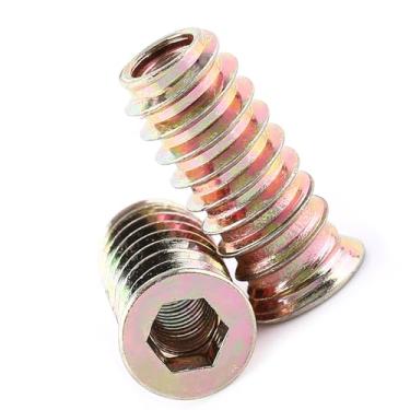 Imagem de Generic Porcas de Inserção Duráveis ​​de Aço Carbono para Móveis de Madeira Parafuso Sextavado Porca de Cabeça para Projeto Diy 20 Peças (M6*25mm)