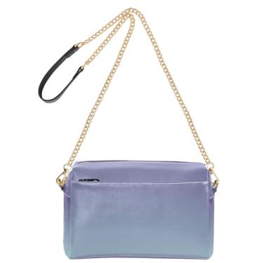 Imagem de Joitme Bolsa de ombro feminina transversal para telefone linda alça de corrente couro PU bolsa de ombro violeta pó azul gradiente