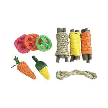 Imagem de Conjunto De Brinquedos Para Pequenos Animais 9PCS Para Coelho E Hamste