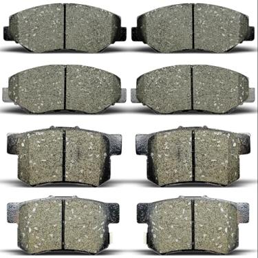 Imagem de TALAMOYI Kit de pastilhas de freio de disco de cerâmica dianteiras e traseiras D914 D537 para Acura ILX 2013-2015, para Honda Civic 2012-2015, para Honda para Accord 2003-2007 8 peças