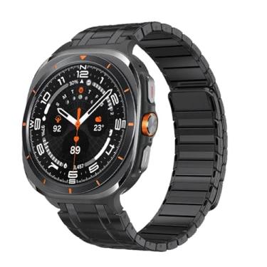 Imagem de KKFAUS Pulseira de metal forte estilo AP para Samsung Galaxy Watch Ultra 47 mm Pulseira de aço inoxidável 304 (preta)