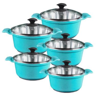 Imagem de Jogo Panelas Azul Alumínio Fundido Usinado Javali AA16a24