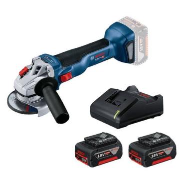 Imagem de Kit esmerilhadeira gws 18v-10 com 2 batera 4ah - BOSCH