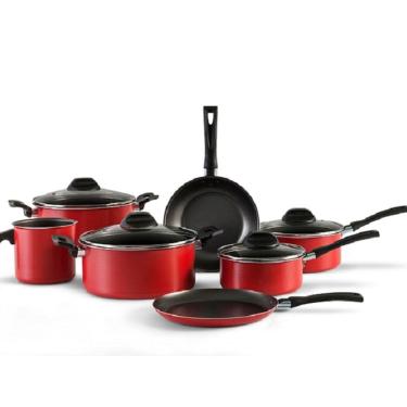 Imagem de Conjunto de panelas 7 peças Garlic vermelho Brinox