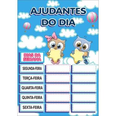Imagem de Painel De Lona Escolar Ajudantes Do Dia - 100x070cm - Fabrika de Festa