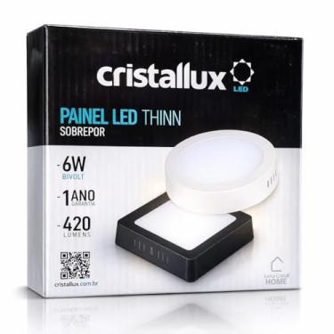 Imagem de Painel Led Thinn Sobrepor Quadrado - 6W Cristallux Branca Neutra