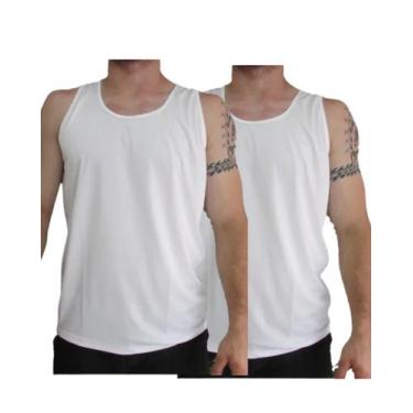 Imagem de Kit 2 Camisa Regata 100% Poliéster Sublimação Branca - DDC Modas, Bran