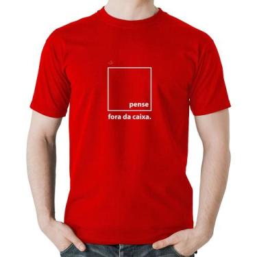 Imagem de Camiseta Algodão Pense fora da caixa - Foca na Moda, Vermelho, G