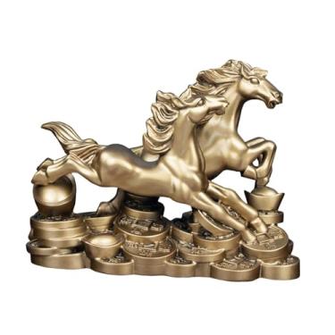 Imagem de Ｂｅｓｇａ Estátua de Cavalo em Resina, Estatueta Moderna, Ornamento, Escultura para Estante, Mesa, Centro de Mesa, Lareira, Entrada de Casa, Bronze, M