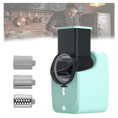 Imagem de Cortador De Legumes EléTrico RecarregáVel, Ralador De Queijo EléTrico, Controle FáCil Com Um Toque, Com 5 LâMinas E Abertura Extragrande Para Legumes E Queijos