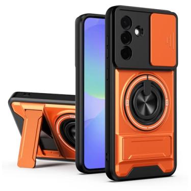 Imagem de SORAKA Capa para Samsung Galaxy A36 5G com suporte,proteção de lente com janela e capa dupla de PC e TPU compatível com suporte magnético para carro