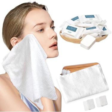 Imagem de Celmuron Toalhas de rosto comprimidas descartáveis, pacote com 48 unidades individualmente, toalhas de viagem de algodão puro de 30 cm × 24 cm, toalhas portáteis de expansão rápida, ultra absorventes