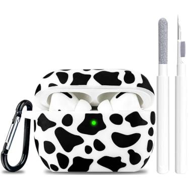 Imagem de Capa de silicone macio para Airpod Pro – Capa LitoDream para Apple AirPods Pro, capa de carregamento bonita para mulheres e meninas com chaveiro (vaca)