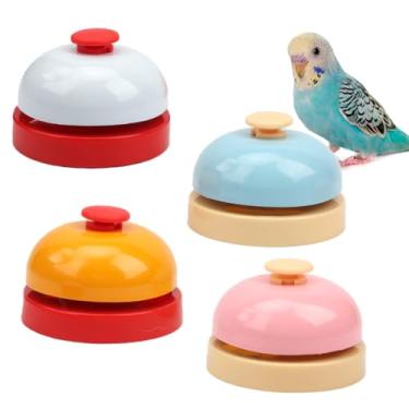 Imagem de DQITJ 4 peças de brinquedo de sino de pássaro de aço inoxidável para pássaro, papagaio, periquito, calopsita, periquito, periquito