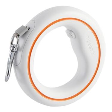 Imagem de Fxzqgnh Guia retrátil para cães, corda de tração para cães, guia retrátil para animais de estimação, Branco Laranja