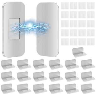 Imagem de Pacote com 20 ímãs magnéticos de armário de aço inoxidável, ímãs de porta de armário ultrafinos, ímãs adesivos de gaveta para permanecer fechado, fechos magnéticos de trava de armário para armário de