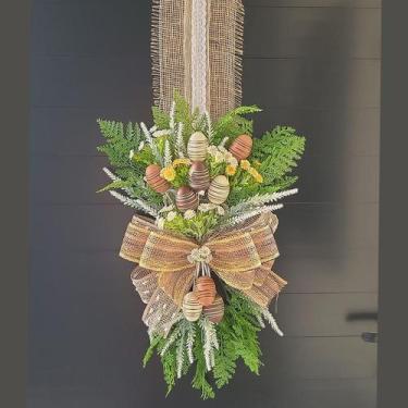 Imagem de Escapulário Enfeite Pascoa Para Porta Ovos Arranjo Laço 2m - Genérico,