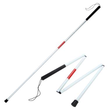 Imagem de BENGALA GUIA DOBRAVEL RETRATIL CLASSICA PARA DEFICIENTES VISUAIS REFLEXIVEL