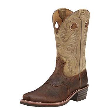 Imagem de ARIAT Bota masculina Heritage Roughstock Western, Bomber Terra/Marrom, 41