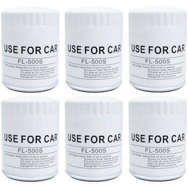 Imagem de 6 peças FL-500S filtro de óleo compatível com Ford F-150, Explorer, Edge, Expedition, Taurus, Transit, Flex, Fusion, Mustang, Chevy, Dodge, Cadillac, GMC substitui AA5Z-6714-A