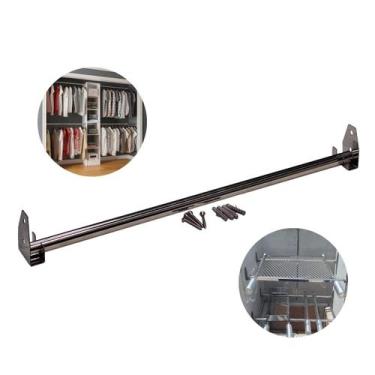 Imagem de Suporte Barra Inox Multiuso Cabideiro Cozinha Churrasco 1m - LAURINDOS