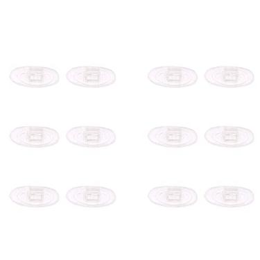 Imagem de PERFFITT Almofadas de nariz tipo clipe de silicone de borracha transparente, peças de botões para óculos de sol, armações de óculos de sol, roupa de leitura HNP003 (transparente - 6 pares)